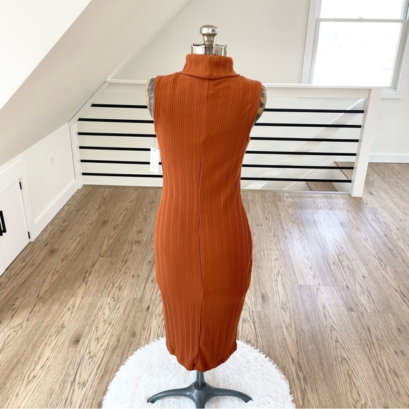 NWT S NINE WEST nutmeg bodycon stretchy sleeveless turtleneck dress - Picture 4 of 4